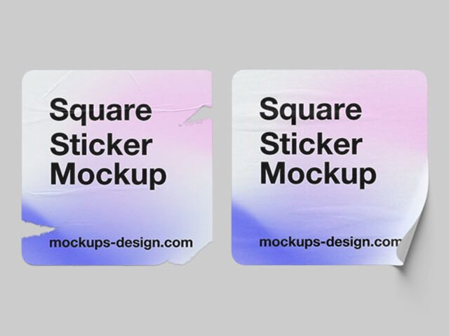 Square Sticker Mockups