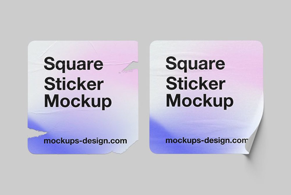 Square Sticker Mockups