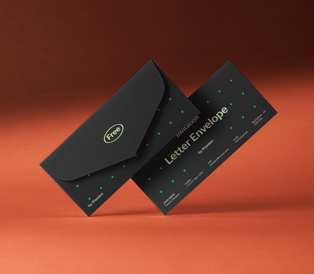 Stationery Letter Envelope Mockup