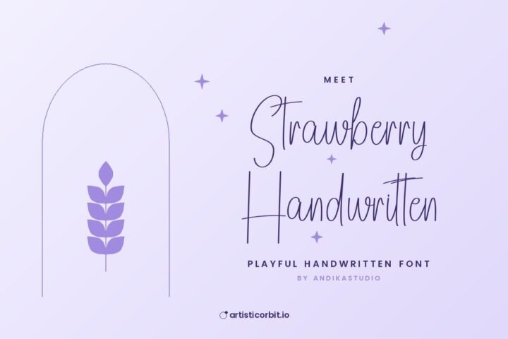 Strawberry Handwritten font preview