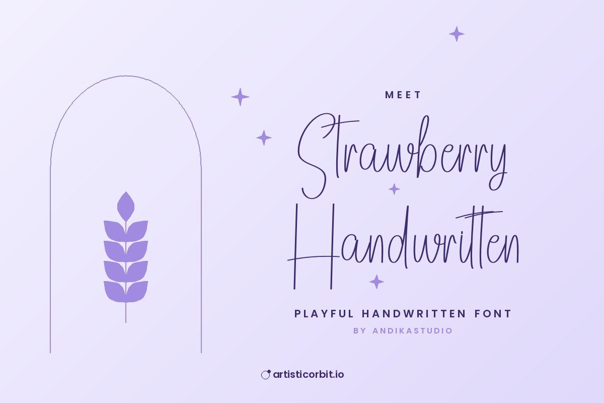 Strawberry Handwritten font preview