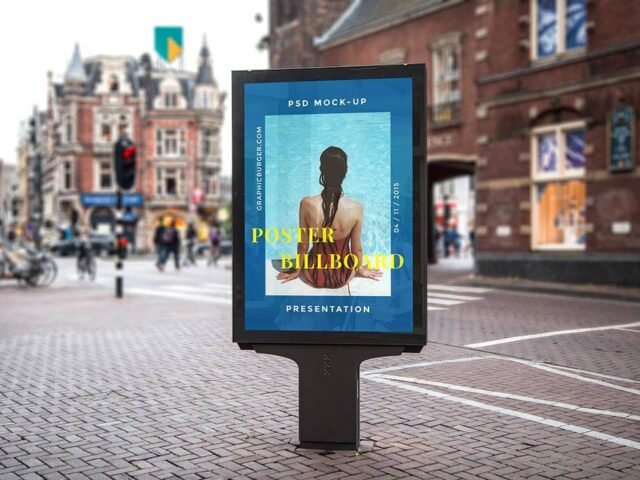 Street Billboard Mockup PSD
