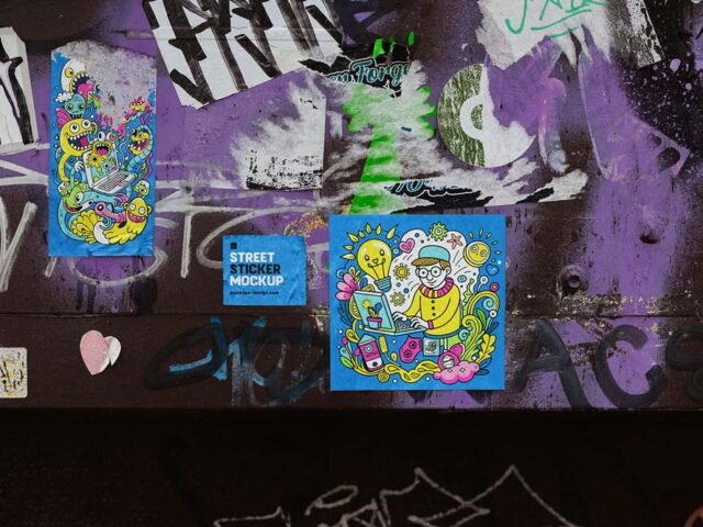 Street Sticker Mockup