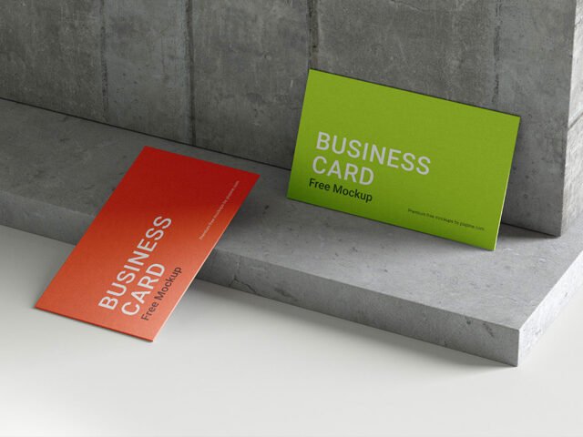 Textured Wall Business Card Mockup