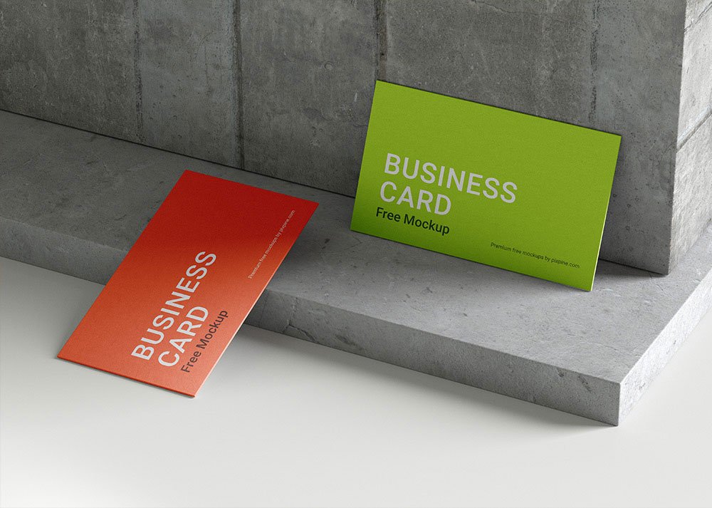 Textured Wall Business Card Mockup