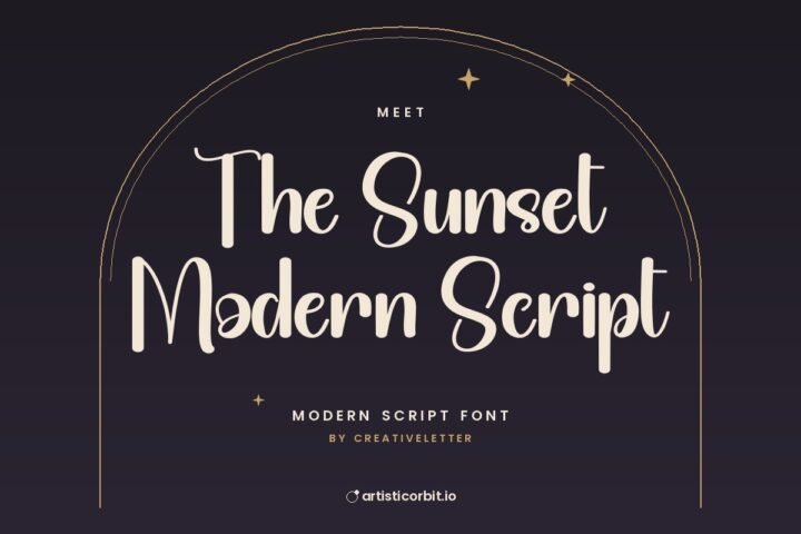 The Sunset Modern Script font preview