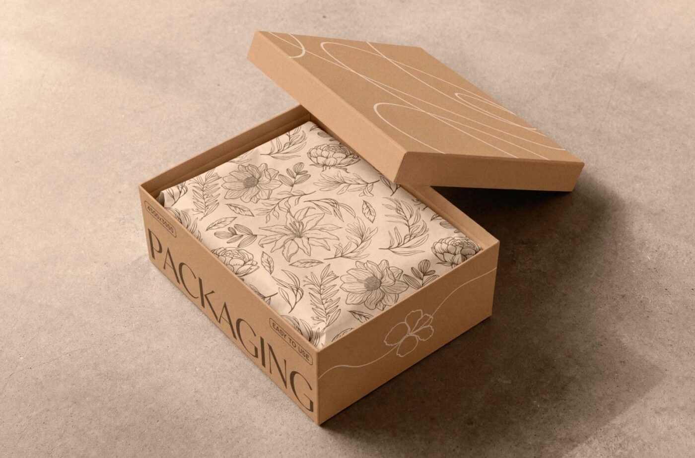 Tissue Paper Gift Box Mockup