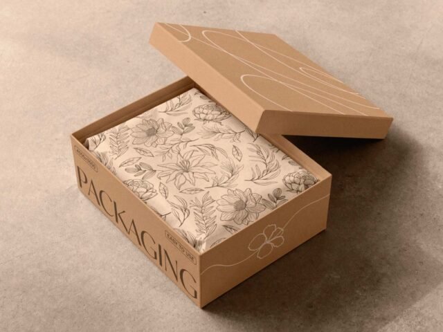 Tissue Paper Gift Box Mockup
