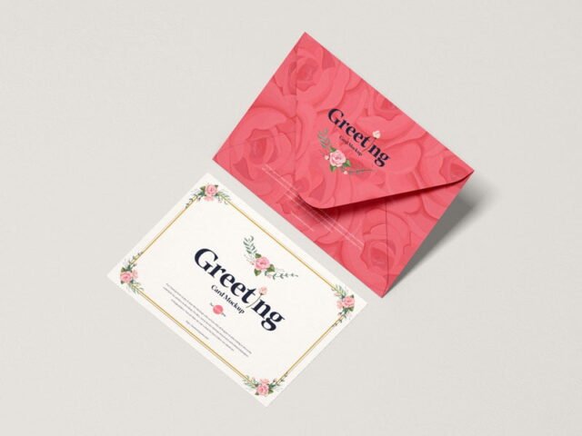Top View Greeting Card Mockup