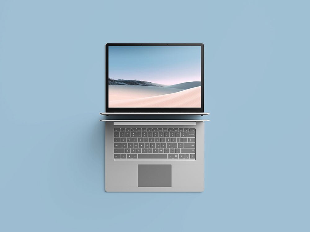 Top View Surface Laptop Mockup