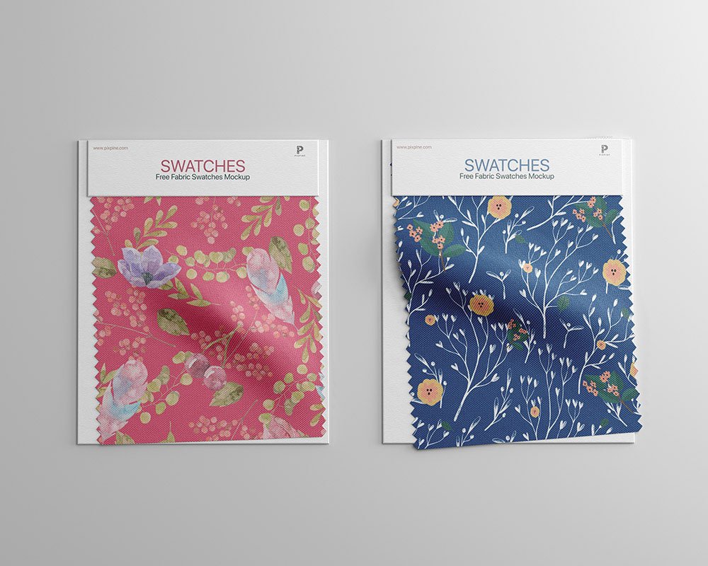 Top View Swatches Fabric Mockup