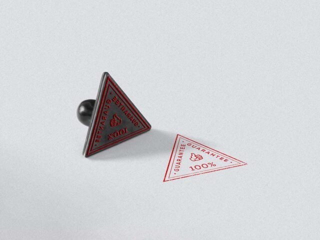 Triangle Rubber Stamp Mockup