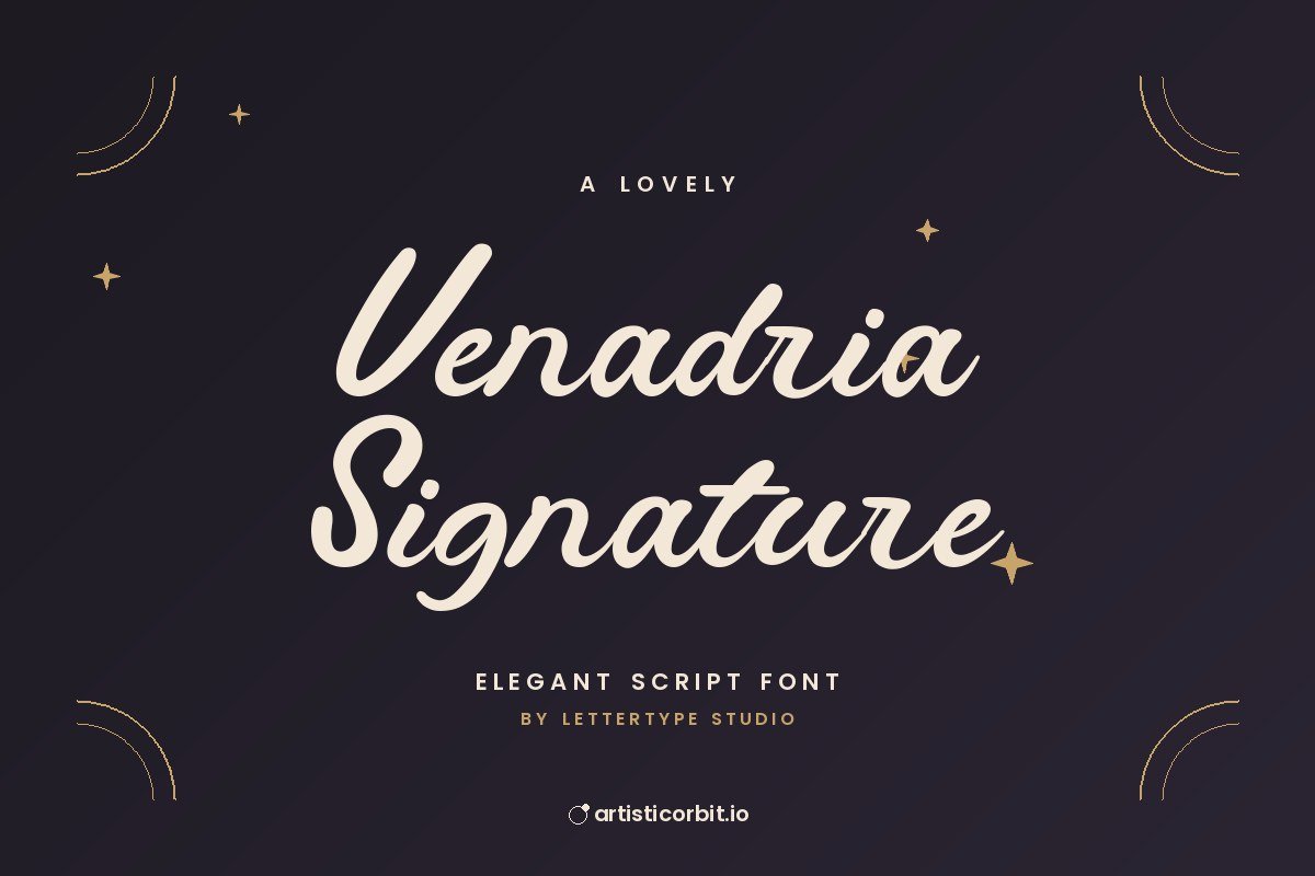 Venadria Signature font preview