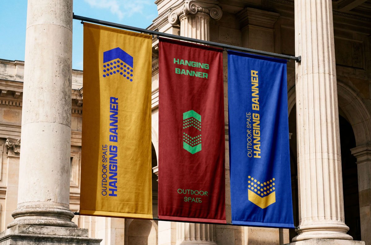Vertical Fabric Banner Mockup