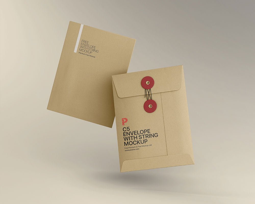 Vertical String Envelope Mockup