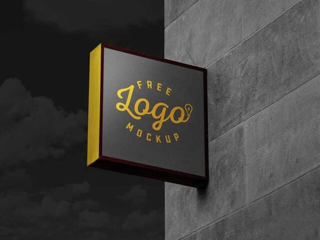 Wall Mounted Signage Mockup