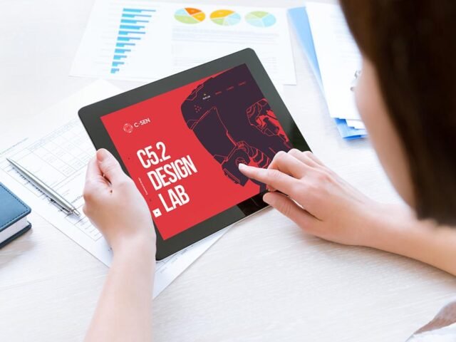 Woman Holding Tablet Mockup