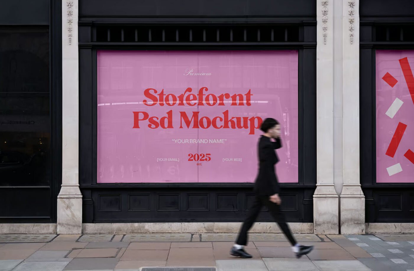 Wood Storefront Mockup PSD