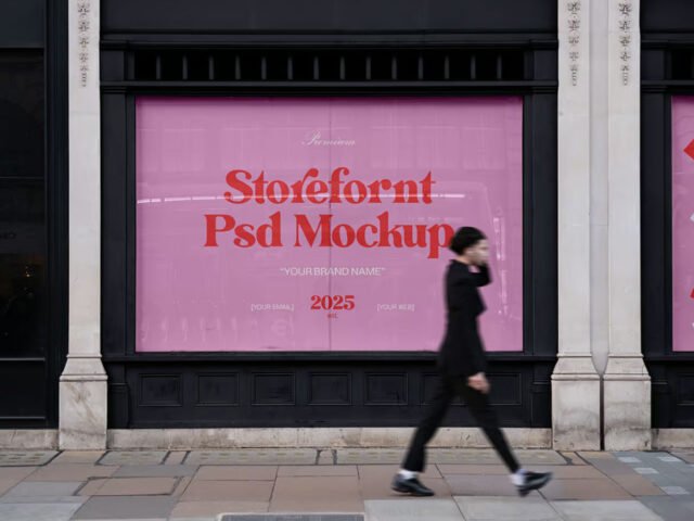 Wood Storefront Mockup PSD