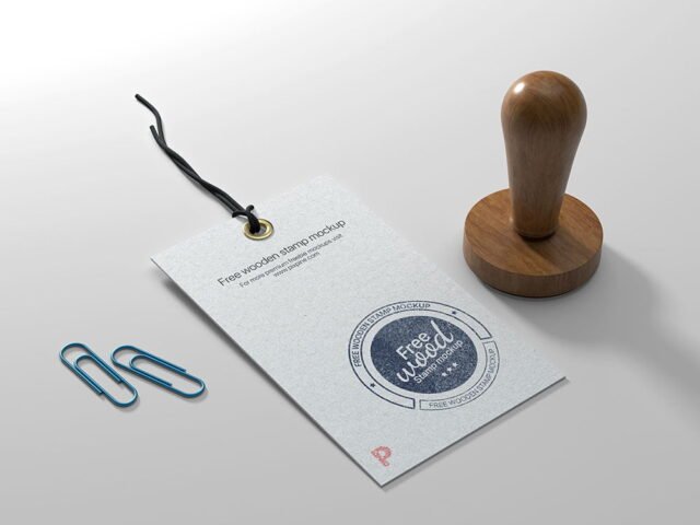 Wooden Stamp Mockup PSD