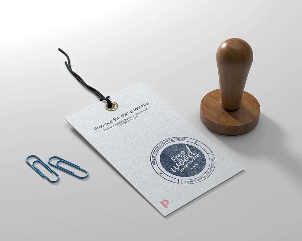 Wooden Stamp Mockup PSD