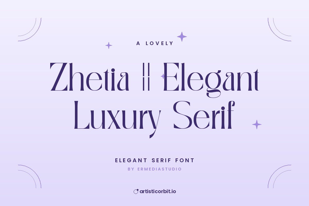 Zhetia || Elegant Luxury Serif font preview
