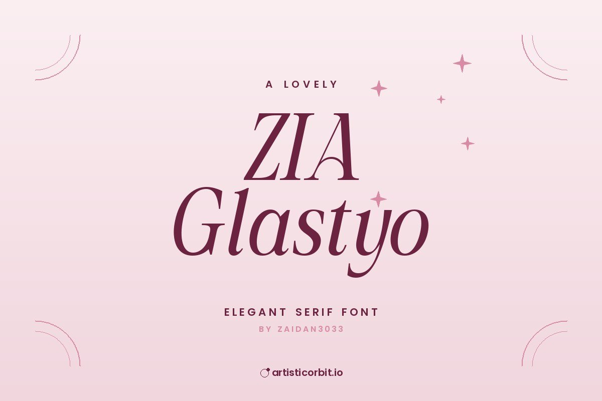 ZIA Glastyo font preview