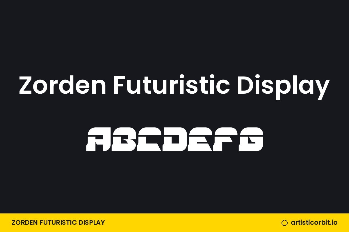 Zorden Futuristic Display font preview